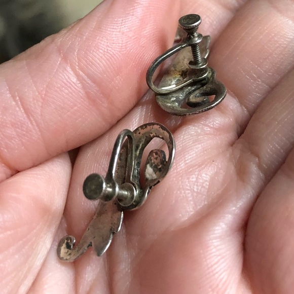 Unique Screw Back Scroll Earrings - Picture 5 of 5